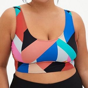 TORRID geometric colorblock bikini top, 4X.